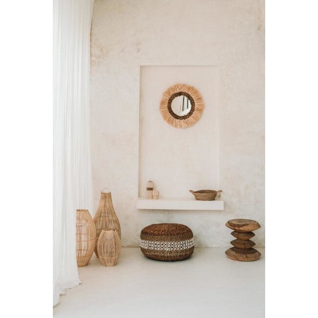 Spiegel Rond Naturel Gras M - Mowgli
