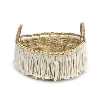 Bazar Bizar De Boho Fringe Mand - Naturel Wit