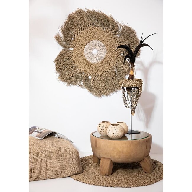 Het Mekong River Tapijt - ø90cm - Naturel - Zeegras