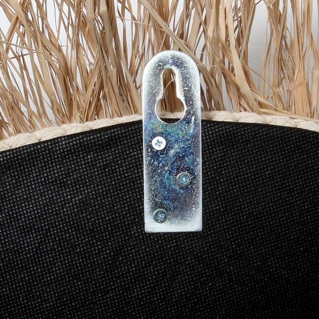 De Raffia Cowrie Spiegel - Naturel Wit