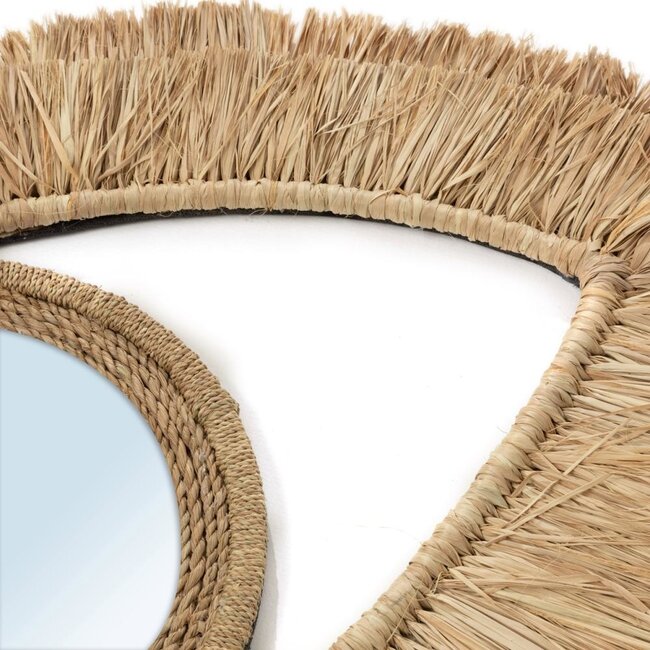 De Raffia Eye Spiegel - 70x5x40cm - Naturel 