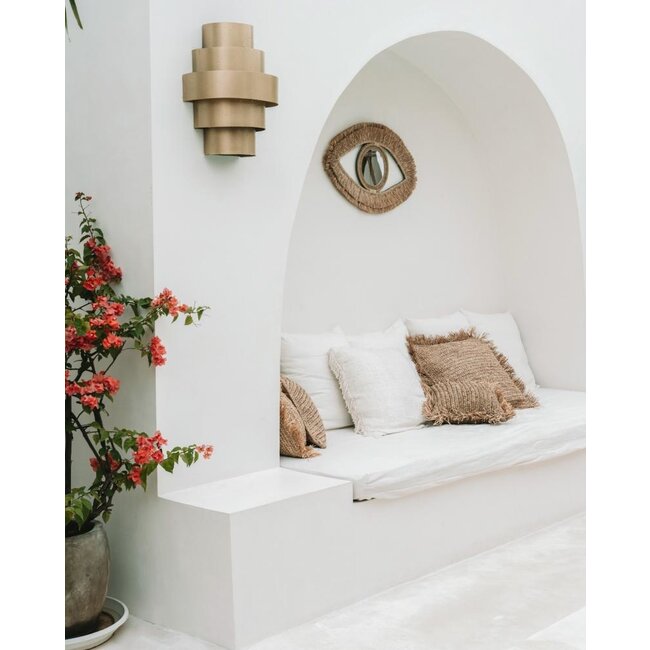 De Raffia Eye Spiegel - 70x5x40cm - Naturel 