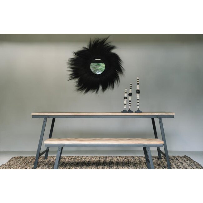 De Simba Spiegel - 70x70x4 cm - Zwart - Gras