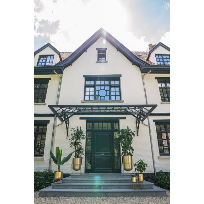 De Messing Plantenbak op Voet - 38x41cm - Aluminium