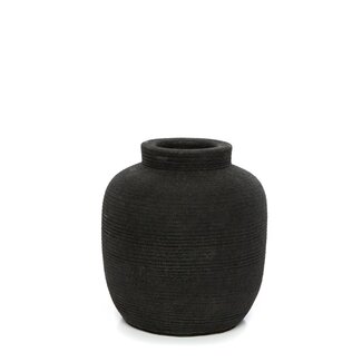 Vaas Keramiek Zwart Rond - Peaky S