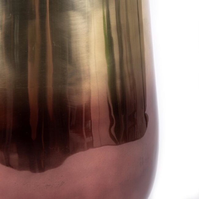 De Two Tone Plantenbak - 35x55cm - Messing/Bordeaux/Roze - Aluminium