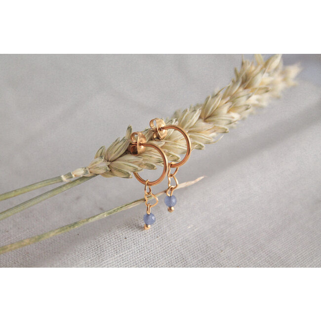 Oorringetjes Hartjes & Blauwe Aventurijn