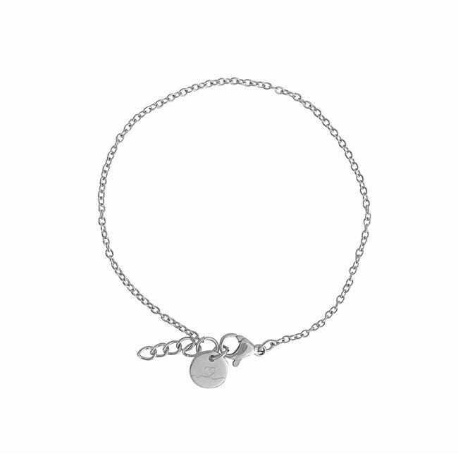 Armband Hartje Bedel Zilverkleurig Stainless Steel