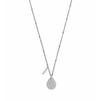 Zilver Ketting Abstract Vrouw & Maansteen