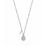Ketting Maansteen Abstracte Vrouw Zilverkleurig