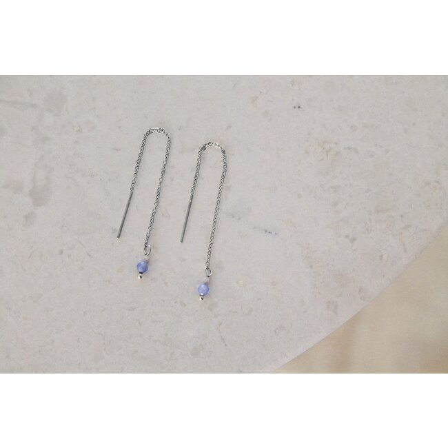 Threader Oorbellen Howliet & Blauwe Aventurijn