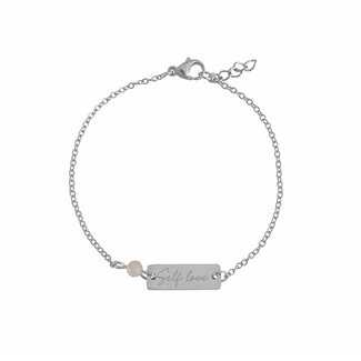 PuurSpirits Zilverkleurig Armbandje Self Love & Rozenkwarts