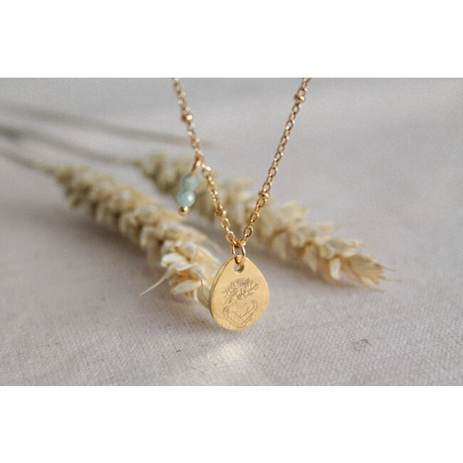 Goudkleurig Ketting Loving Yourself & Amazoniet