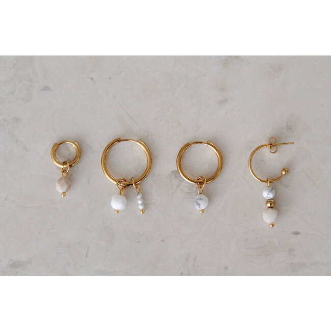 Oorringen Goudkleurig Howliet & Onyx