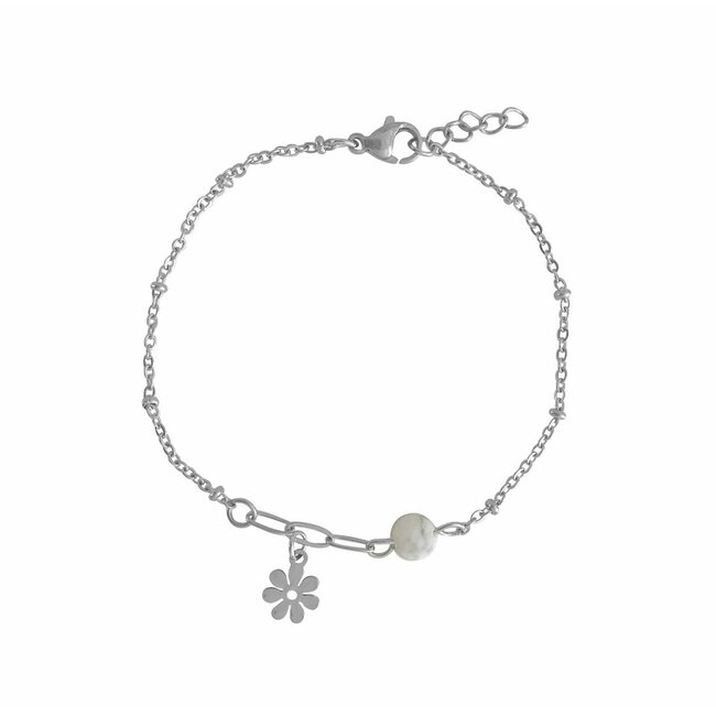Armband Howliet Bloem Bedel Zilverkleurig