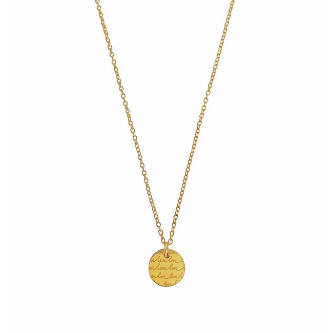 Ketting Goudkleurig met Love Gravure Bedel