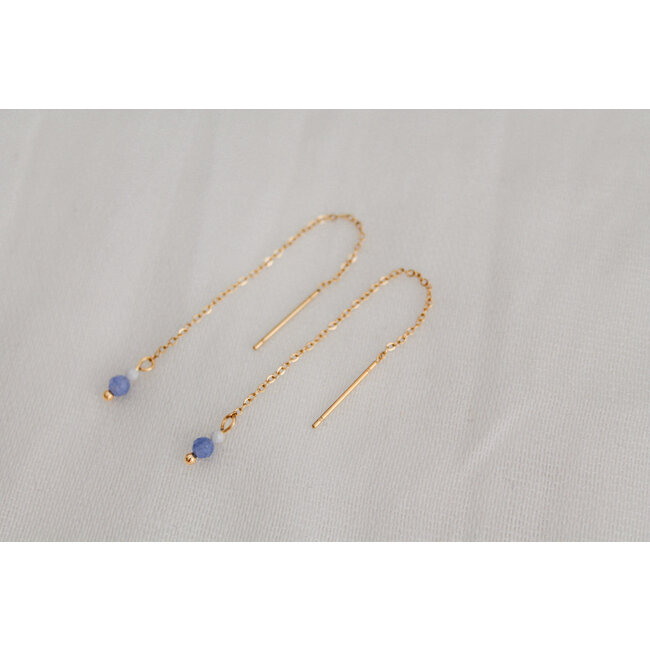 Threader Oorbellen Goud Howliet & Aventurijn