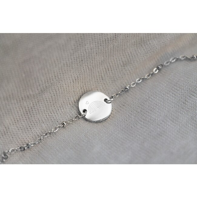 Zilverkleurig Armbandje Regenboogbaby