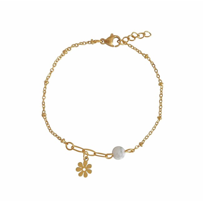 Armband Howliet Bloem Bedel Goudkleurig