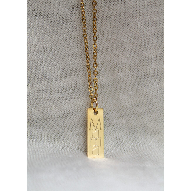 Ketting Mama met Gravure Goudkleurig Stainless Steel