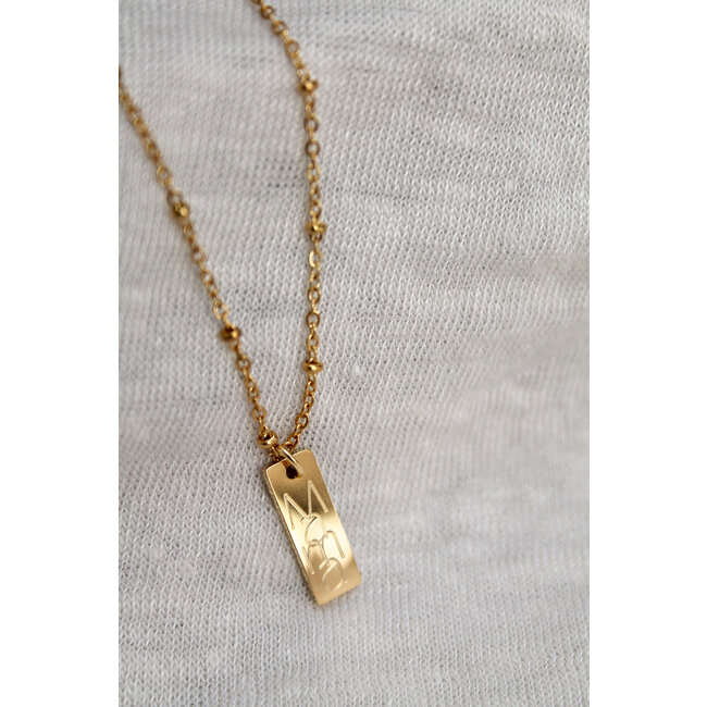 Ketting Mama met Gravure Goudkleurig Stainless Steel