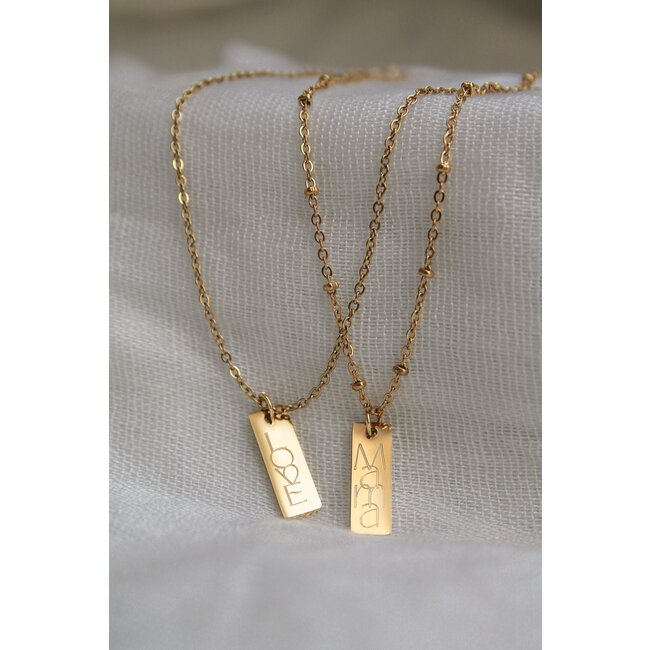 Ketting Mama met Gravure Goudkleurig Stainless Steel
