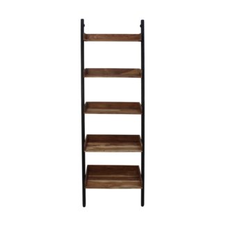 Decoratie Ladder - 60x35x180cm - Zwart/Naturel - Acacia/Metaal