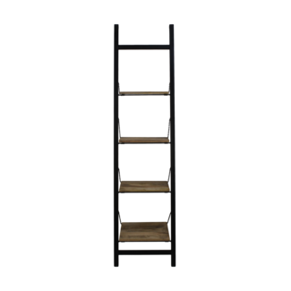 Decoratie Ladder - 40x55x220cm - Naturel/Zwart - Mangohout/IJzer
