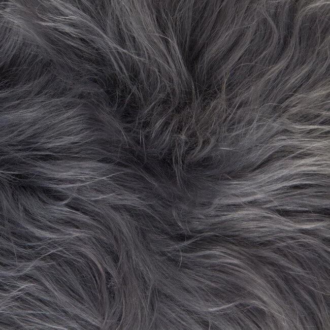 PuurLoom Kleed - 100x65cm - Donkergrijs - Schapenvacht IJslands