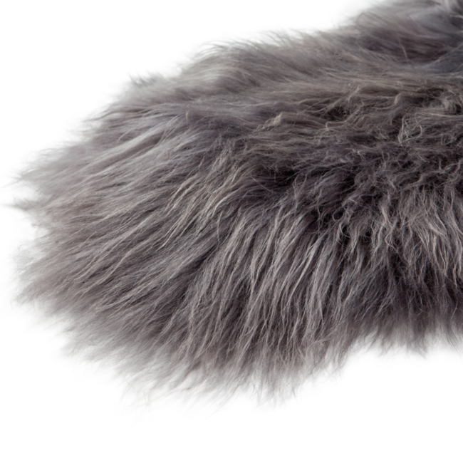 PuurLoom Kleed - 100x65cm - Donkergrijs - Schapenvacht IJslands