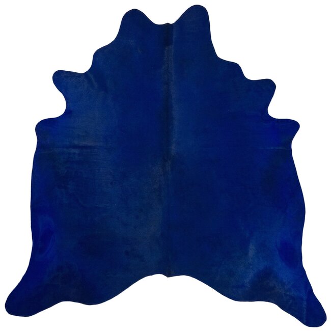 PuurLoom Vloerkleed - 180x200cm - Kobaltblauw - Koeienhuid