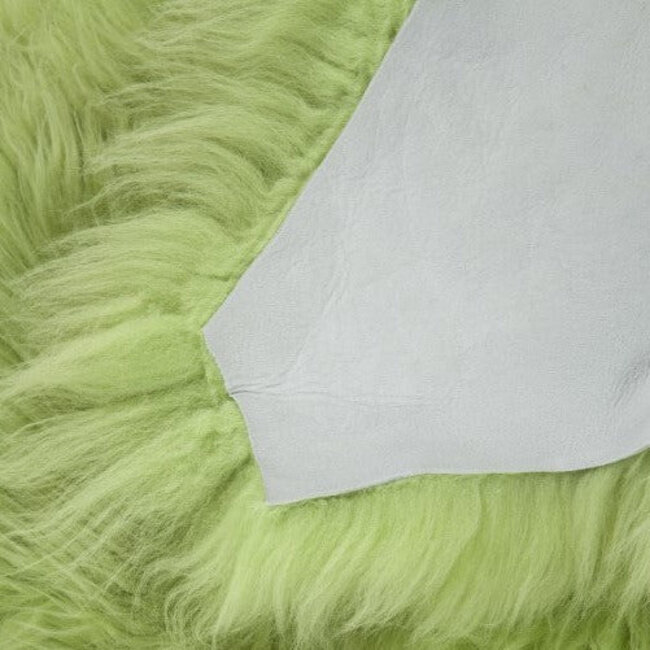 PuurLoom Kleed - 100x65cm - Appelgroen - Schapenvacht