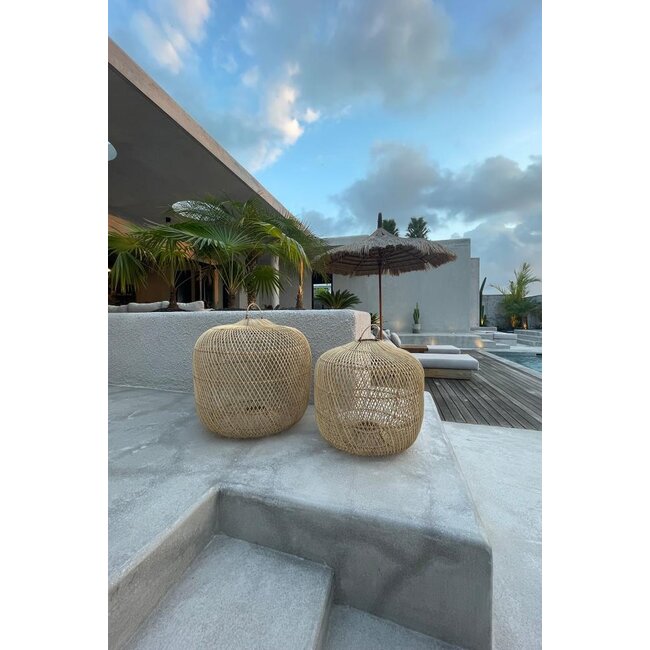 De Batu Bolong Hanglamp - ø60x55cm - Naturel - Rotan