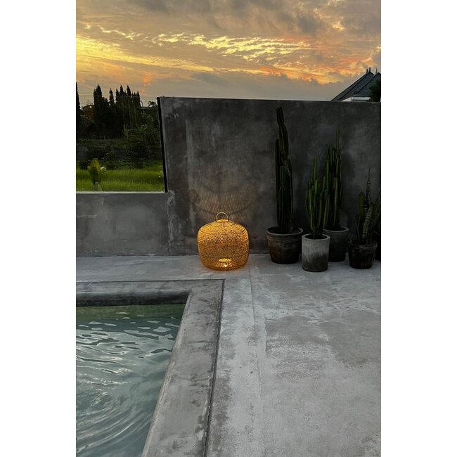 De Batu Bolong Hanglamp - ø50x48cm - Naturel - Rotan