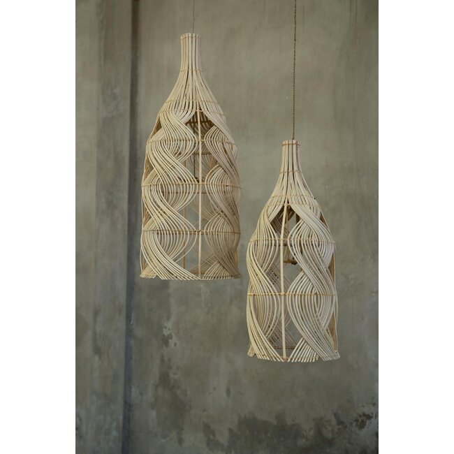 De Garaffa Hanglamp - 30x30x70cm - Naturel - Rotan
