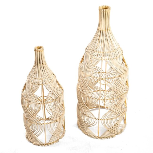 De Garaffa Hanglamp - 20x20x55cm - Naturel - Rotan