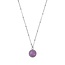 Ketting Amethist Edelsteen Rond Zilverkleurig