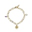 Armband Aventurijn Amethist Levensboom Goudkleurig