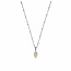 Ketting Rozenkwarts Edelsteen Facet Zilverkleurig