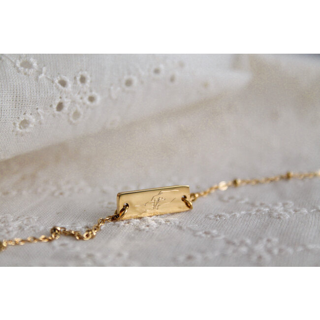 Armband Moeder en Kind met Rozenkwarts - Gouden RVS