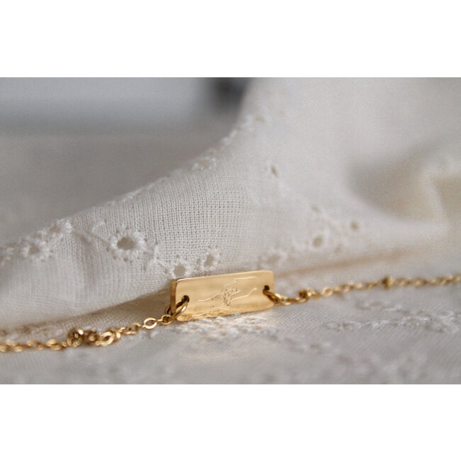 Armband Moeder en Kind met Rozenkwarts - Gouden RVS