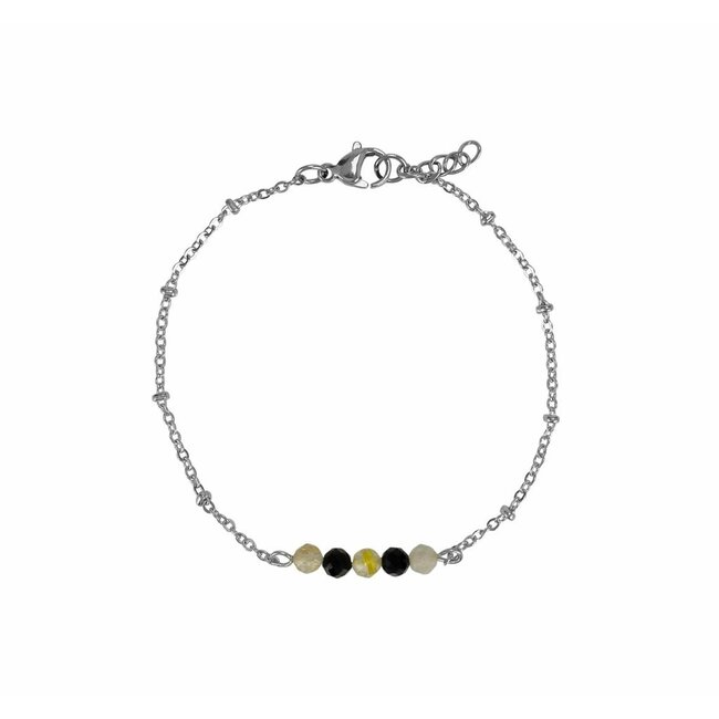 Armband met Toermalijn en Rutielkwarts Zilver