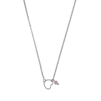 Ketting met Toermalijn Hartje - RVS Zilver