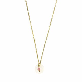 Ketting met Toermalijn & Schelp Goudkleurig
