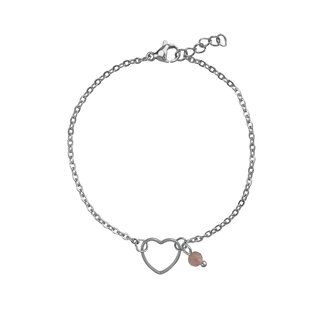 Armband Toermalijn Hartje - RVS Zilver