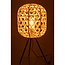 Tafellamp Kia - 30x30x58cm - Beige/Zwart - Bamboe/Metaal