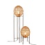 Abbie Staande Lamp - 32x32x120 cm - Bruin - Rotan/Metaal