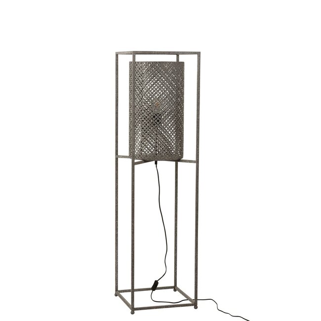 Ibarra Staande Lamp - 35x35x132cm - Grijs - Jute/Metaal