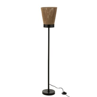 Liana Staande Lamp - 22x22x120cm - Beige - Jute/Metaal