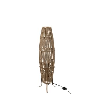 Alessia Staande Lamp - 18x18x89cm - Beige - Jute/Metaal